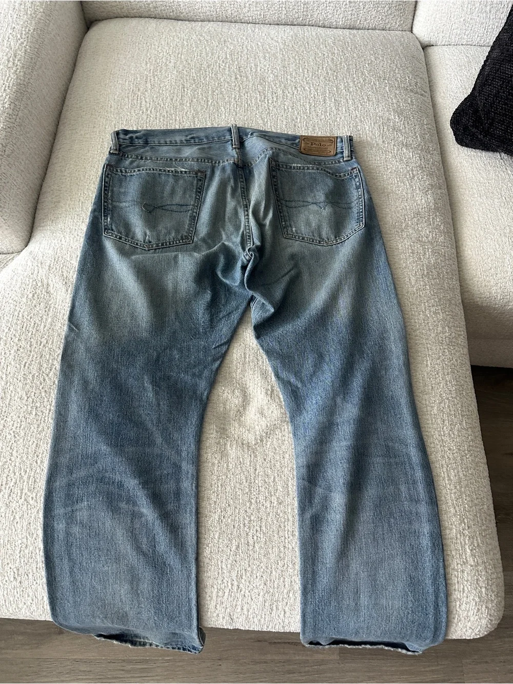 Polo by Ralph Lauren Light Blue Relaxed Jeans with Knee Rips